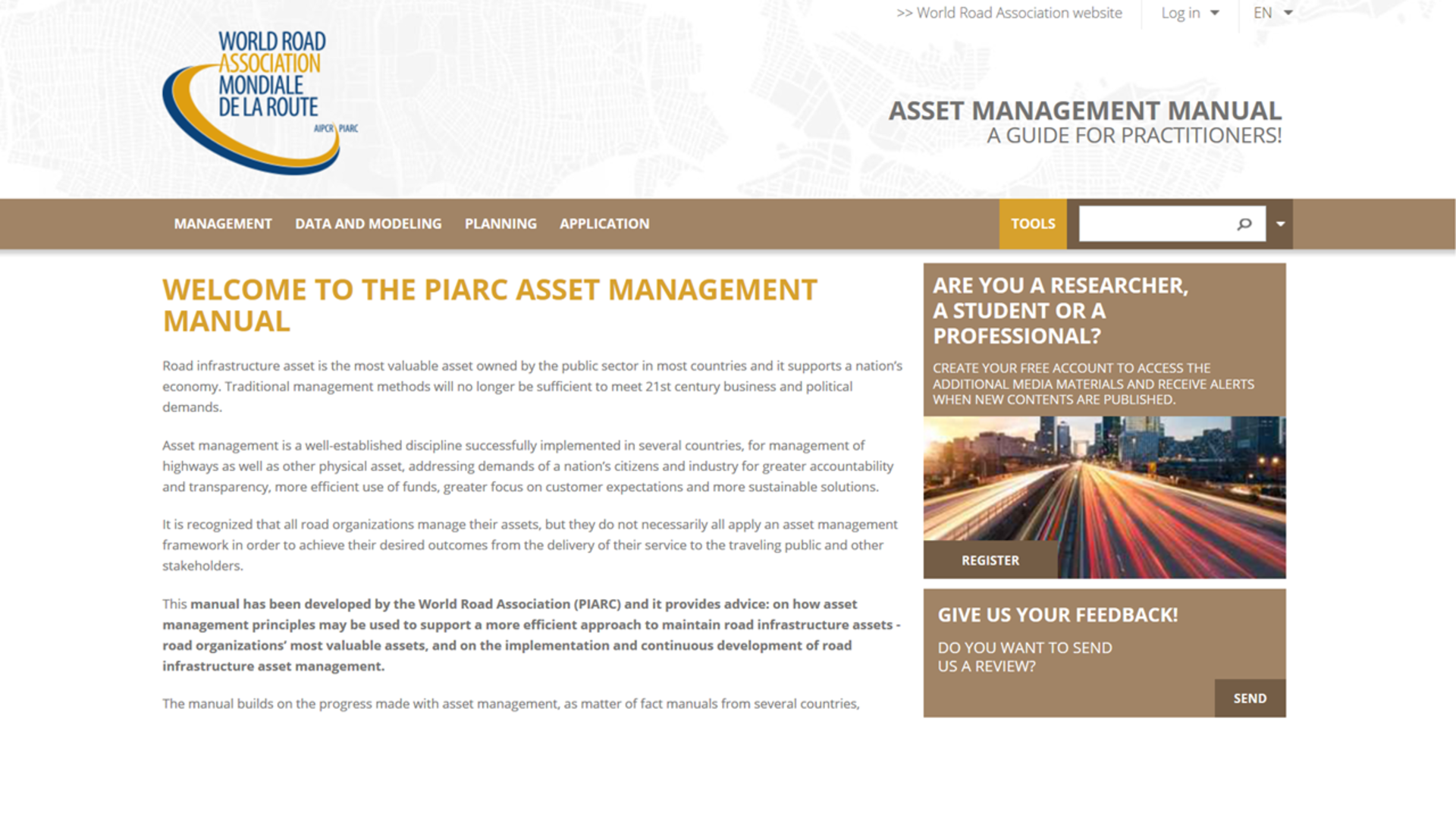 Asset Management Manual of PIARC is now online